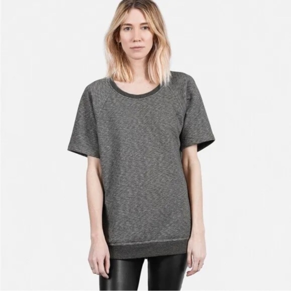 EVERLANE The Tunic Sweatshirt Size Small Marled Olive